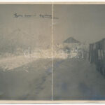 1916 Lugos, Lugoj; utca télen. Kinyitható fotó / street in winter. folding photo (fa)
