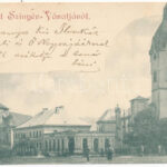 Szinérváralja, Szinyérváralja, Seini; templom, Auer Károly (?) üzlete / church, shop (EK)