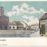 Lippa, Lipova; Tűzoltótorony, utca, üzlet. Gregor Fischer kiadása / fire tower, street view, shop (EK)