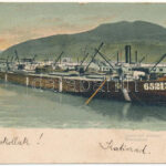 1903 Orsova, hajók téli állásban, uszályok / Winterstand / barges (EB)