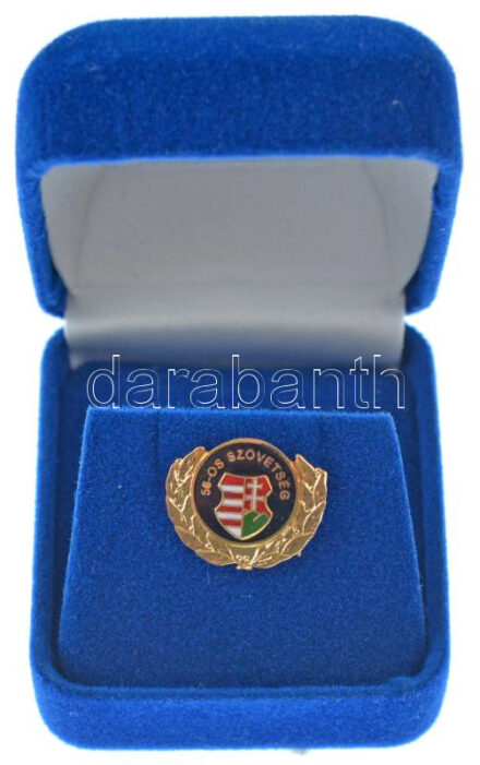 DN '56-os Szövetség' aranyozott, zománcozott kitűző '322' sorszámmal, eredeti tokban T:1
