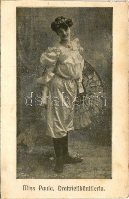Miss Paula, Drahtseilkünstler / Kötélművész, cirkuszi artista / circus acrobat, tightrope artist (vágott / cut)