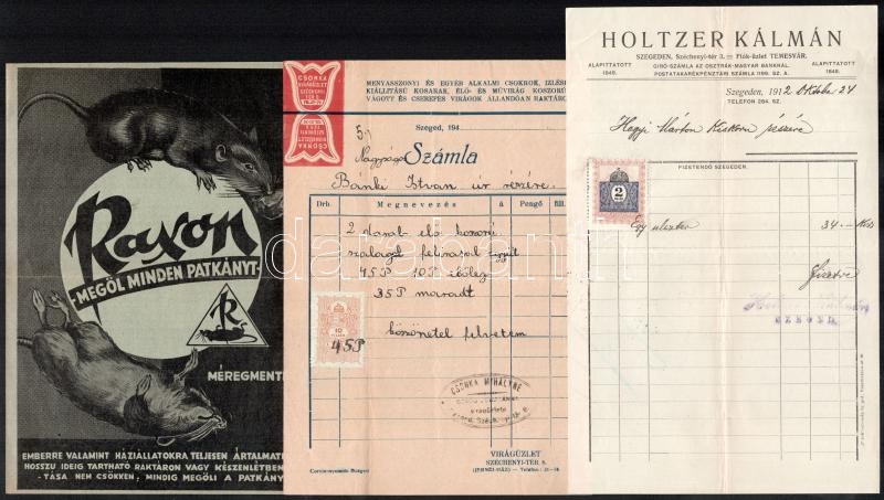 cca 1940 Reklám nyomtatvány tétel: Kner Izidor, patkányirtás, stb - Image 2