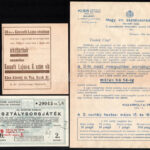 cca 1930 36. osztálysorsjáték sorsjegy és reklám nyomtatványok