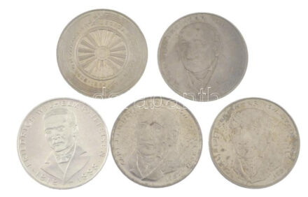 NSZK 1968-1985. 5M Cu-Ni (5x, ebből 4xklf) T:1- FRG 1968-1985. 5M Cu-Ni (5x, with 4xdiff) C:AU