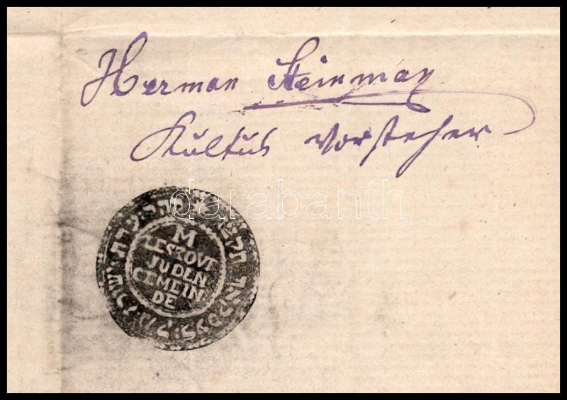 1894 Morvamogyoród zsidó hitközség által kiállított erkölcsi bizonyítvány - Image 2