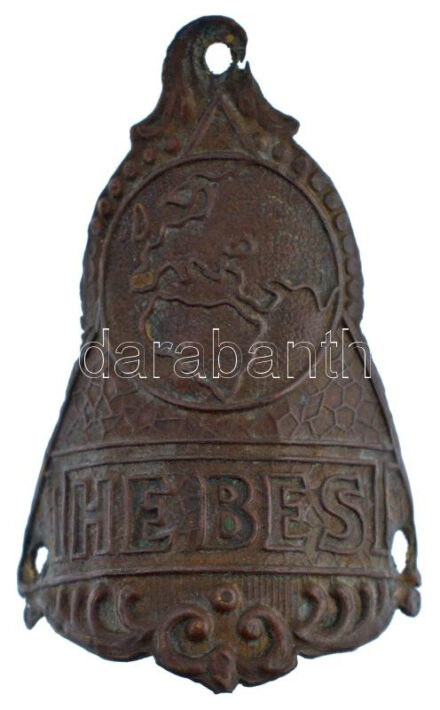 DN 'The Best' kerékpár vázra szerelhető bronz jelvény (35x57mm) T:2,2- ND 'The Best' bronze badge that can be mounted on a bicycle frame (35x57mm) C:XF,VF