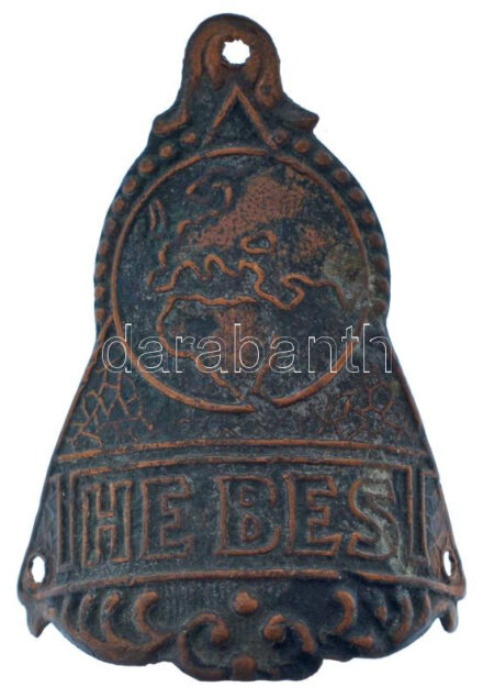 DN 'The Best' kerékpár vázra szerelhető bronz jelvény (35x57mm) T:2,2- ND 'The Best' bronze badge that can be mounted on a bicycle frame (35x57mm) C:XF,VF