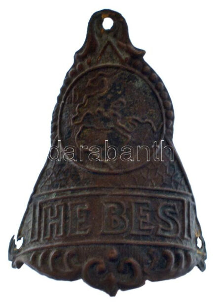 DN 'The Best' kerékpár vázra szerelhető bronz jelvény (35x57mm) T:2,2- ND 'The Best' bronze badge that can be mounted on a bicycle frame (35x57mm) C:XF,VF
