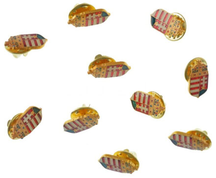 DN 10 darab koronás, magyar címeres, műgyantás fém jelvény (19x9mm) T:1