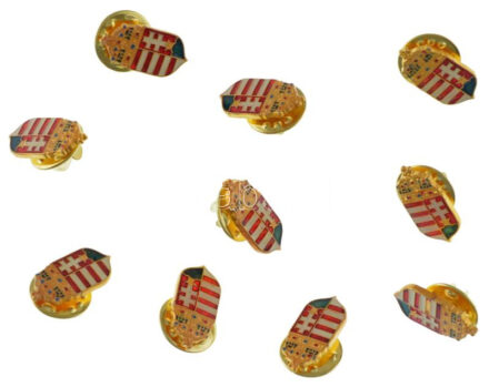 DN 10 darab koronás, magyar címeres, műgyantás fém jelvény (19x9mm) T:1