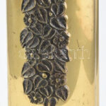 Will K. jelzéssel: Retró váza, réz és bronz, kopott, m: 25 cm