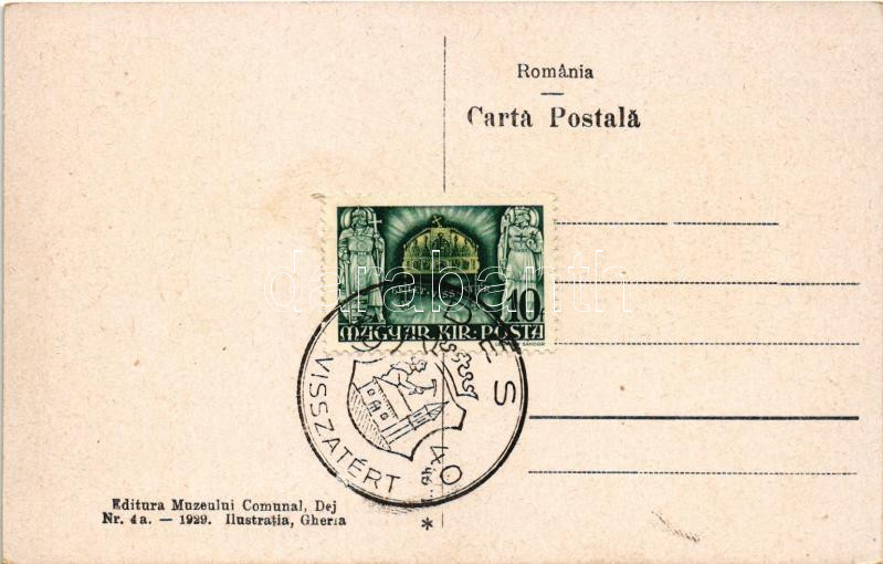 1940 Dés, Dej; Strandul comunal / strand / beach, bath + '1940 Dés visszatért' So. Stpl. - Image 2