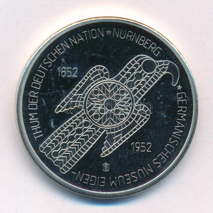 Németország 2006. (1952) 5M 'Nürnbergi Nemzeti Múzeum' jelzett utánverete T:PP Germany 2006. (1952) 5 Mark Ag 'Germanisches Museum Nürnberg' hallmarked restrike C:PP