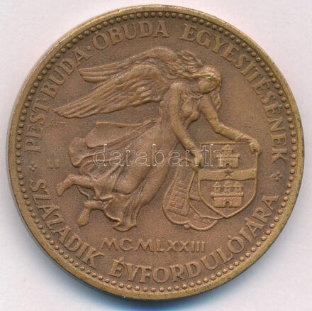 Lisztes István (1942-) 1973. 'MÉE - Jászberényi Csoport / Pest-Buda-Óbuda egyesítésének századik évfordulójára' kétoldalas bronz emlékérem (42,5mm) T:1- kis patina