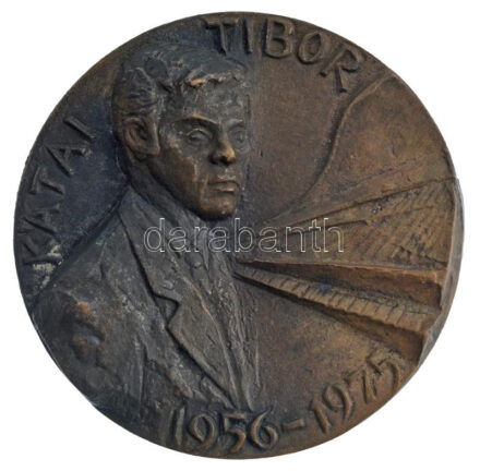 DN 'Kátai Tibor 1956-1975' egyoldalas bronz emlékérem (103mm) T:2 patina