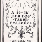 1929 Kézzel rajzolt emléklap, hátoldalán az 1.sz. B.K.I. E. cserkészcsapat bélyegzőjével