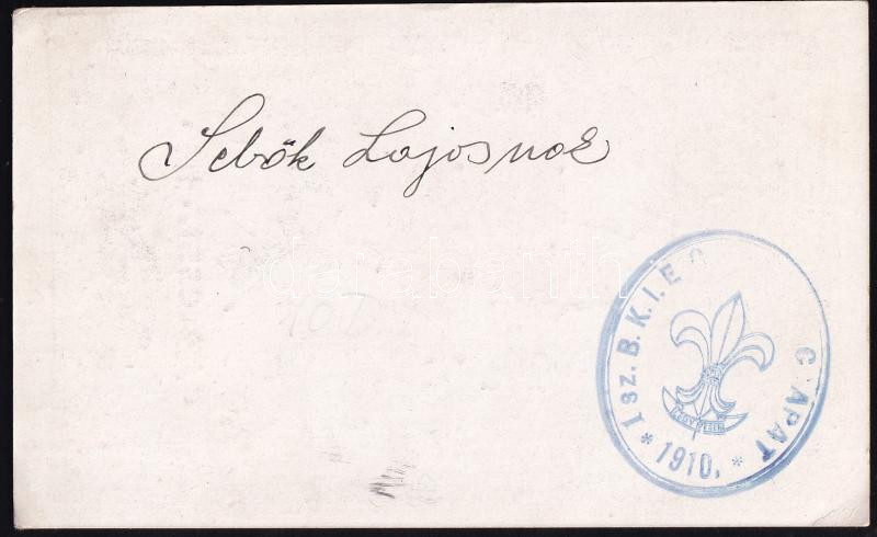 1929 Kézzel rajzolt emléklap, hátoldalán az 1.sz. B.K.I. E. cserkészcsapat bélyegzőjével - Image 2