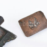 Régi címer beütő, címerrel, kopott, 8x5 cm - Image 2