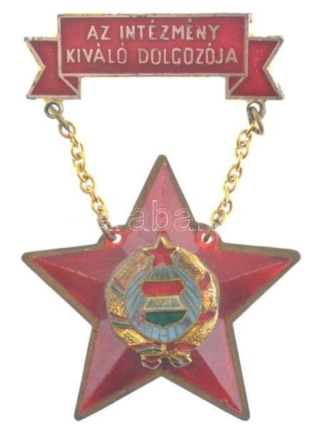 ~1970-1980. 'Az Intézmény Kiváló Dolgozója' aranyozott, műgyantás fém kitüntetés T:2