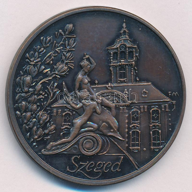 Fritz Mihály (1947-) / Lapis András (1942-) DN 'Szeged' kétoldalas bronz emlékérem (42,5mm) T:1 patina