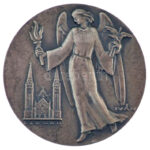 Iván István (1905-1968) DN 'Szegedi Kereskedelmi és Iparkamara Kitüntető Érme' kétoldalas ezüstözött bronz emlékérem (50mm) T:2 ph.