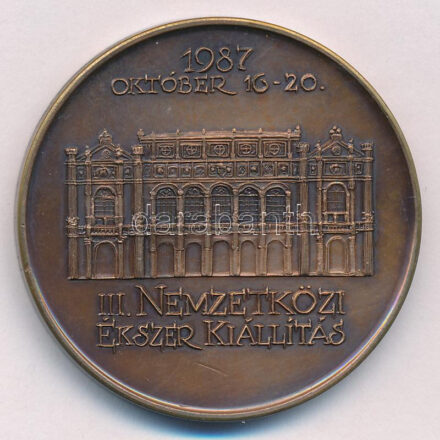 1987. 'III. Nemzetközi Ékszer Kiállítás' kétoldalas bronz emlékérem (42,5mm) T:1- patina, kis karc