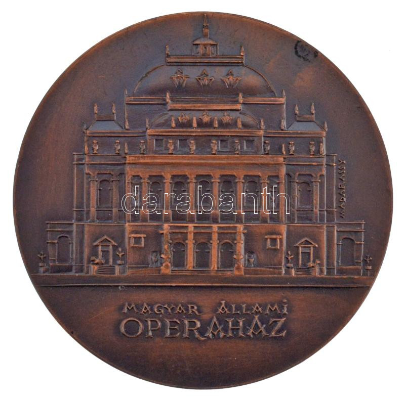 Madarassy Walter (1909-1994) 1980. 'Magyar Állami Operaház' egyoldalas bronz emlékérem (60mm) T:1-