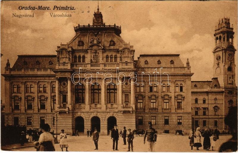 Nagyvárad, Oradea; Primaria / Városháza. Láng József kiadása / town hall (szakadás / tear)