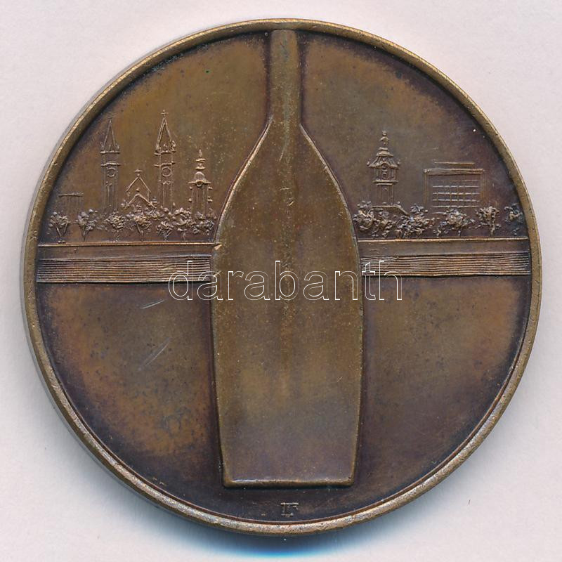 Lapis András (1942-) 1987. 'Szegedi Nemzetközi Regatta' kétoldalas bronz emlékérem (42,5mm) T:1- patina, kis karc - Image 2