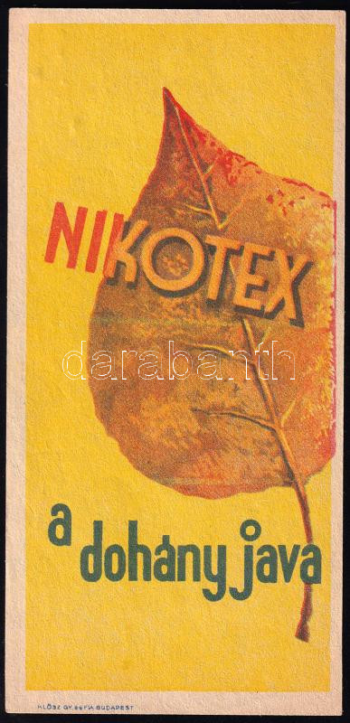 Nikotex számolócédula