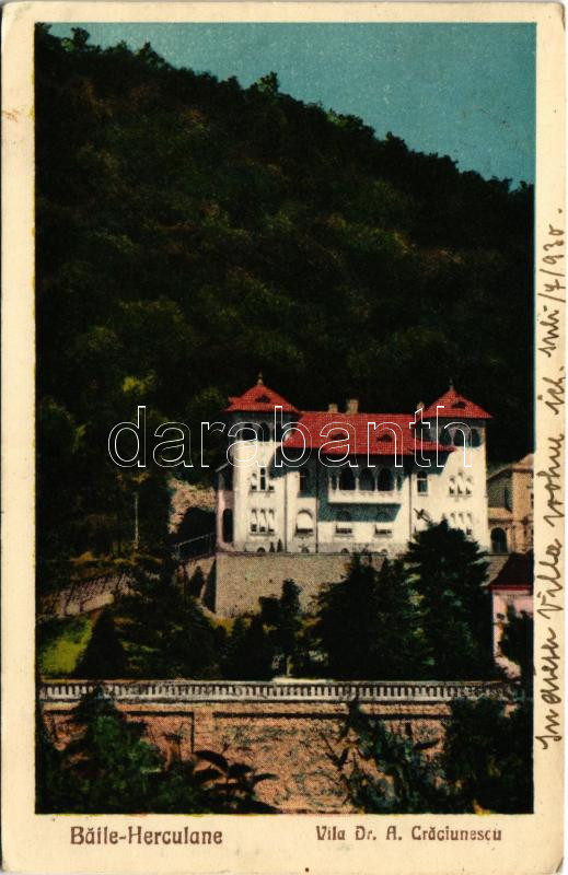 1930 Herkulesfürdő, Baile Herculane; Vila Dr. A. Craciunescu / nyaraló / villa, spa (EK)