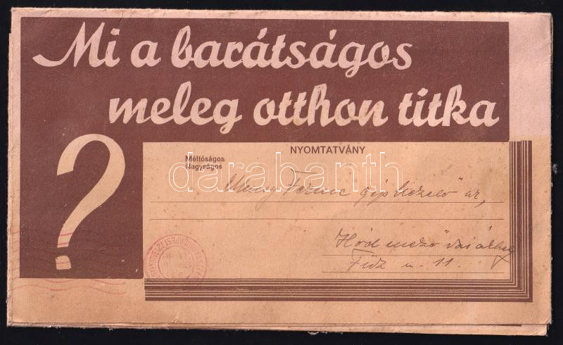 cca 1930 Aladin tűzhelyek és fűtőtestek reklám nyomtatvány