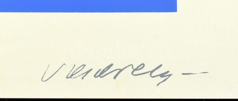 Vasarely, Victor (1908-1997): Zebrák. Szitanyomat, papír, jelzett a nyomaton, számozott (3/90), üvegezett fakeretben, 42×42 cm, keretezett méret: 55,5 x 55,5cm / Vasarely, Victor (1908-1997): Zebras. Screenprint on paper, with printed - Image 2