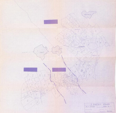 1966 Pilishegyi Állami Gazdaság, átnézeti térkép, 1 : 25.000, szélein körbevágott, 49x49 cm
