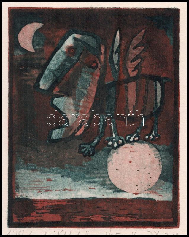 Varga Zsófia (1974-): Játékok planétákkal II. Akvatinta, papír, jelzett, számozott: 1/25. 12,5x10 cm