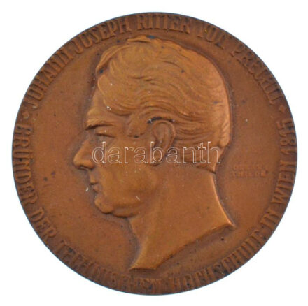 Ausztria 1940-1960. 'JOHANN JOSEPH RITTER VON PRECHTL (Bécsi Műszaki Egyetem alapítója)' egyoldalas bronz emlékérem, Szign.:Oskar Thiede (50mm) T:1- Austria 1940-1960. 'JOHANN JOSEPH RITTER VON PRECHTL (The founder of the technical