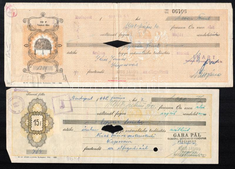 1947-1948 4 db váltó okmánybélyegekkel - Image 3