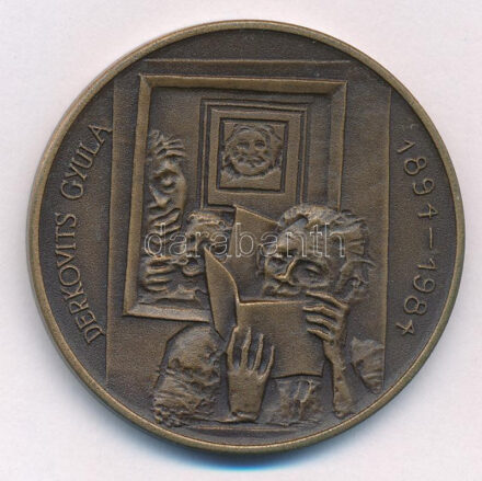 Kiss Sándor (1925-1999) 1984. 'Derkovits Gyula 1894-1984 / MÉE Szombathelyi Szervezete' kétoldalas bronz emlékérem (42,5mm) T:1 Adamo SH5