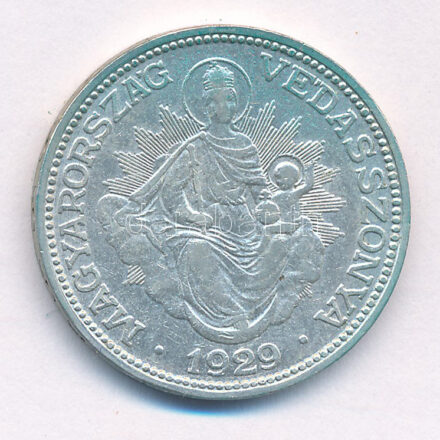 1929. 2P Ag 'Madonna' T:2- patina Adamo P7