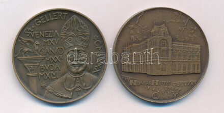 1980. 'Szeged / Szent Gellért' bronz emlékérem (42,5mm) + DN 'HungarHotels / Hotel Tisza, Szeged' bronz emlékérem (42,5mm) T:1