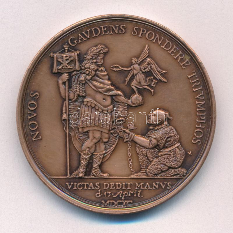 1990. 'A kanizsai vár visszafoglalásának 300 éves emlékére Nagykanizsa Város Tanácsa' kétoldalas bronz emlékérem (42,5mm) T:1- - Image 2