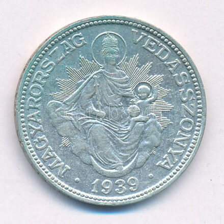1939. 2P Ag 'Madonna' T:1-,2 apró karc Adamo P7