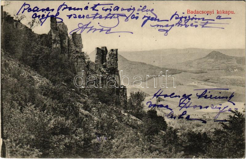 1912 Badacsony, kőkapu, Rokob Kálmán kiadása (EK)
