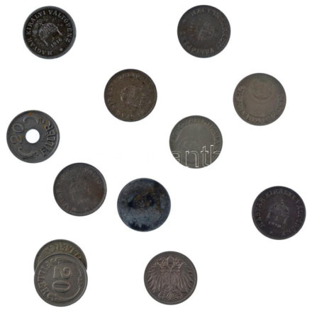 1916-1944. 20f (11db/10xklf) + Ausztria 1911. 20h Ni T:2-3 patina