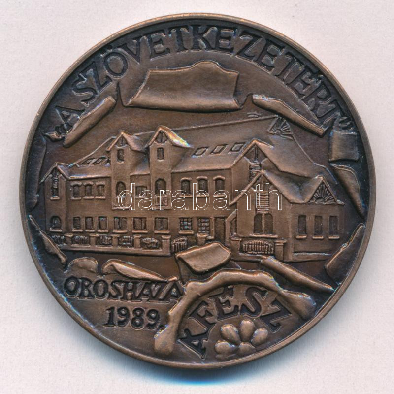 Rajki László (1939-) 1989. 'A Szövetkezetért - Orosháza 1989 - ÁFÉSZ' kétoldalas bronz emlékérem (42,5mm) T:1-