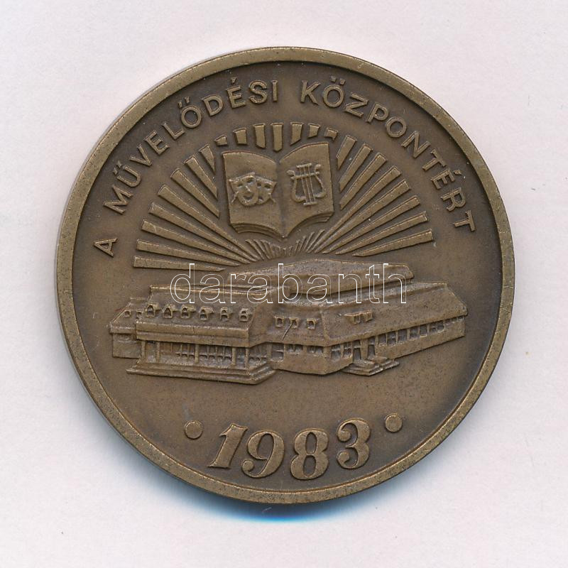 Fritz Mihály (1947-) 1983. 'A Művelődési Központért / Nagyközségi Tanács - Szécsény' kétoldalas bronz emlékérem (42mm) T:1