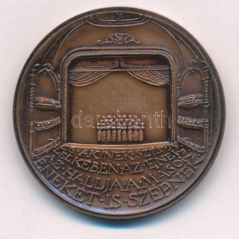 Lapis András (1942-) 1988. '125 éves a Szegedi Kórusmozgalom' kétoldalas bronz emlékérem (42mm) T:1- - Image 2