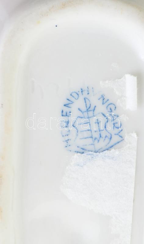 Herendi porcelán Viktória mintás leveles tálka, kézzel festett, jelzett, hibátlan, 15×8,5 cm - Image 3