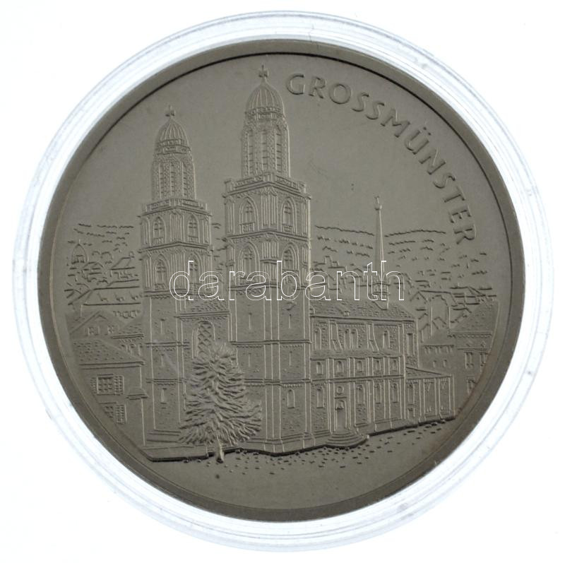 Svájc DN 'Zürichi látványosságok / Grossmünster' Cu-Ni emlékérem (40mm) T:1 Switzerland ND 'Züricher Stadtansichten / Grossmünster' Cu-Ni commemortaive medallion (40mm) C:UNC - Image 2
